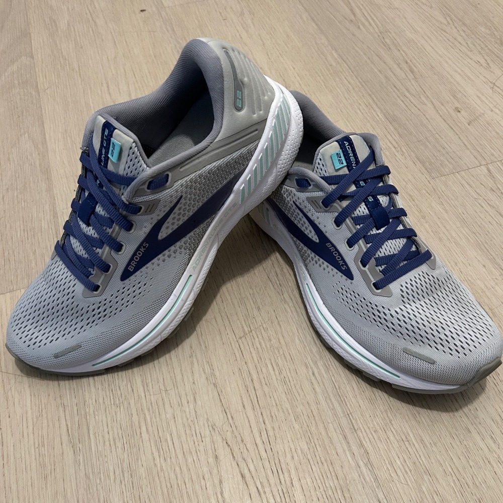 Brooks Adrenaline GTS 22 Womens Running Shoes Alloy Blue Green 1203531B045 10